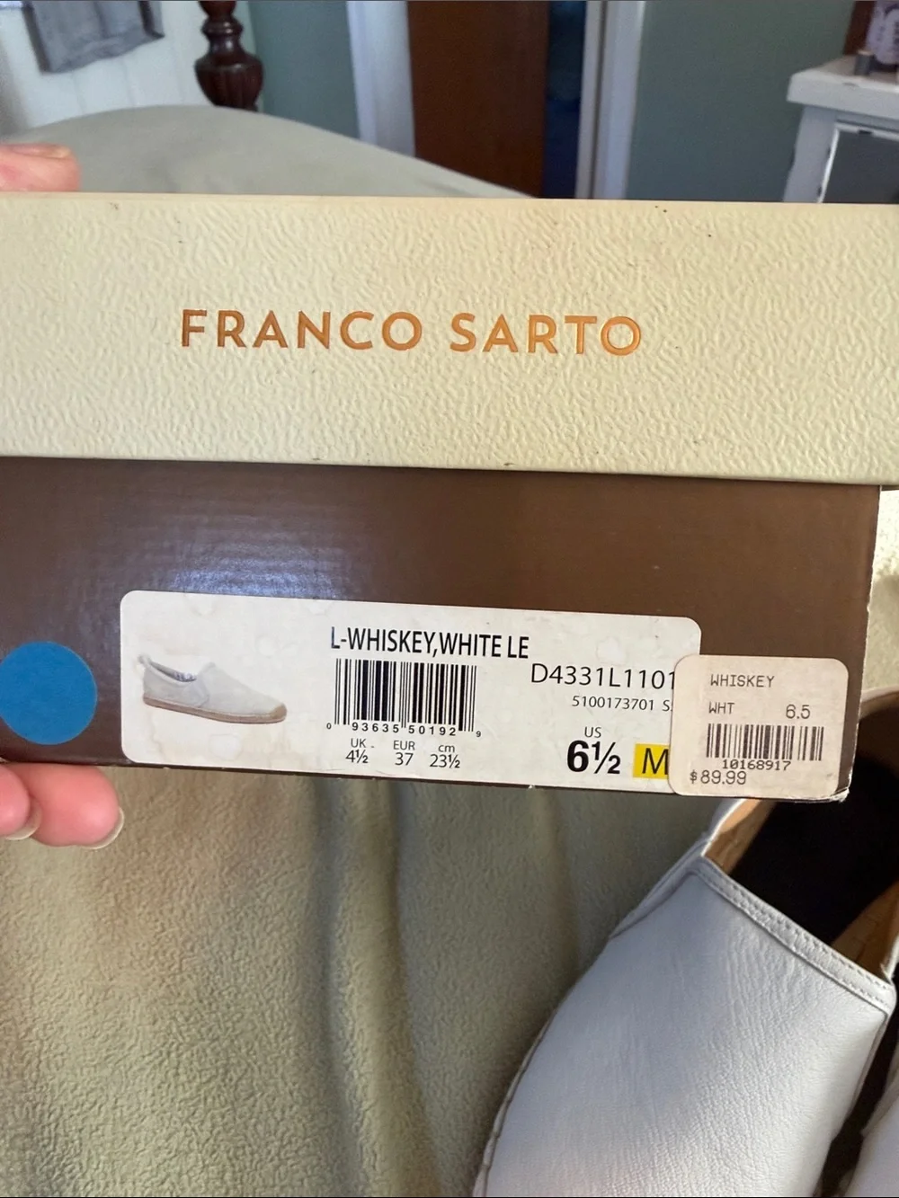 Franco Sarto Women’s White Slip-On Espadrilles